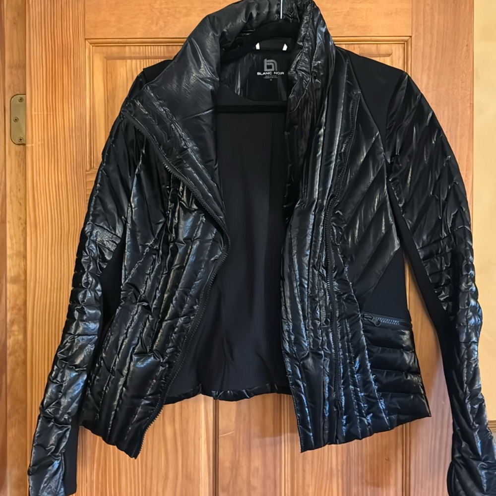 Blanc Noir metallic moto jacket in Black Size M. Minimally worn.